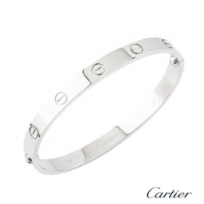 <p>Cartier Love Bangle Size 18 in Platinum B6035718</p>
