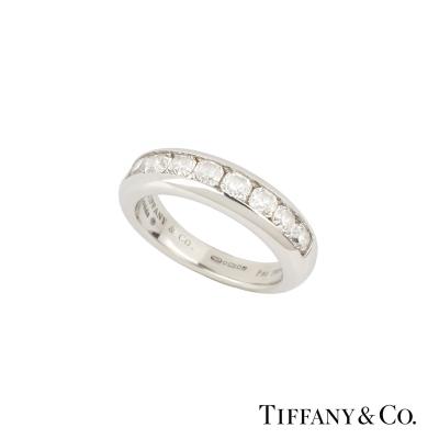 <p>Tiffany & Co. Lucida Cut Diamond Half Eternity Ring in Platinum 0.70ct</p>
