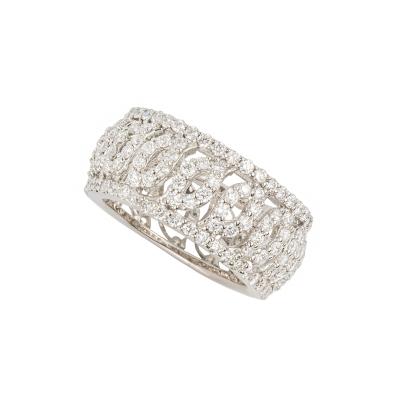 <p>18k White Gold Diamond Set Dress Ring</p>
