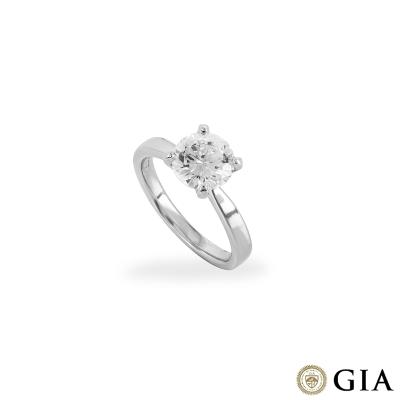Platinum Round Brilliant Cut Diamond Ring 1.51ct E/VVS2