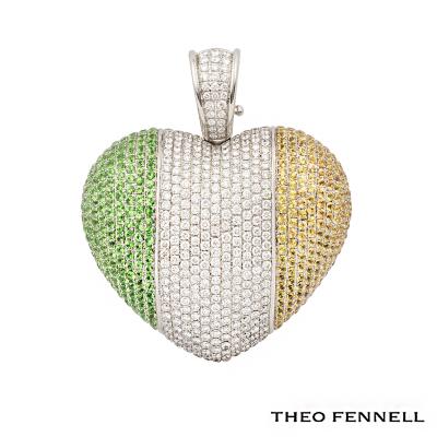 Theo Fennell White Gold Heart Pendant