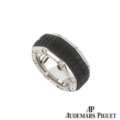 <p>Audemars Piguet Titanium Diamond Set Royal Oak Offshore Ring</p>

