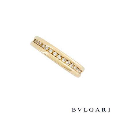 <p>Bvlgari 18k Yellow Gold Diamond Set B.zero1 Ring Size 53 AN850561</p>
