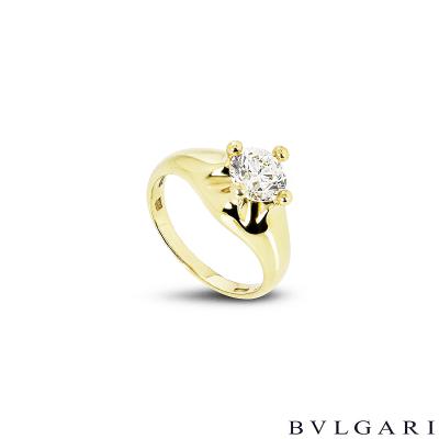 Bvlgari Yellow Gold Corona Diamond Ring 1.00ct F/VS1
