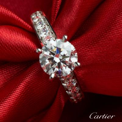 <p>Cartier Diamond Platinum Ring 1.52ct G/VVS2 N4164654</p>
