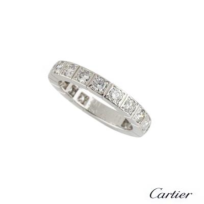 <p>Cartier 18k White Gold Diamond Set Lanieres Ring</p>
