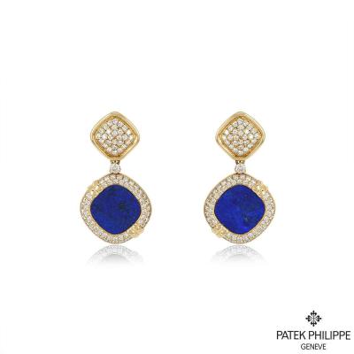 Patek Philippe Rare Lapis Lazuil & Diamond Drop Earrings