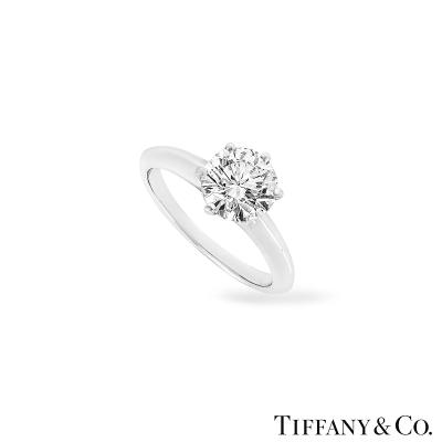 Tiffany & Co. Platinum Round Brilliant Cut Diamond Setting Ring 1.53ct E/VVS1
