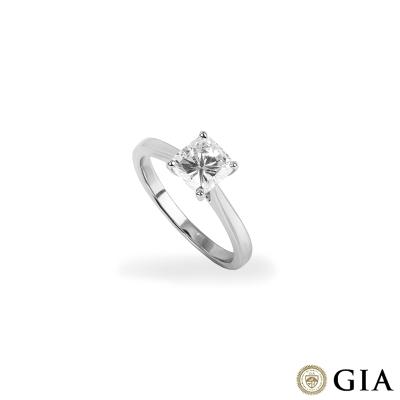White Gold Cushion Cut Diamond Ring 1.14ct G/VS1