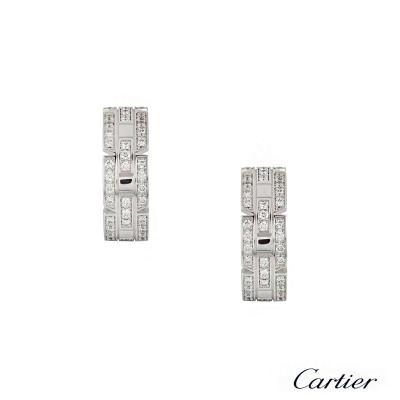 <p>Cartier Maillon Diamond Set Earrings </p>
