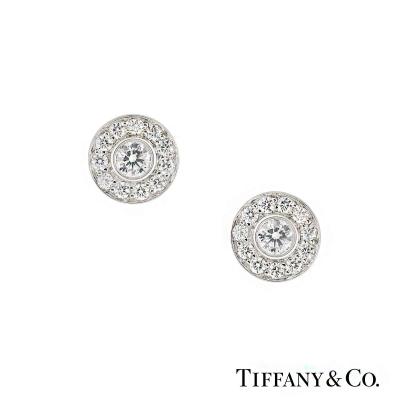 Tiffany & Co Diamond Set Circlet Earstuds in Platinum 0.53ct