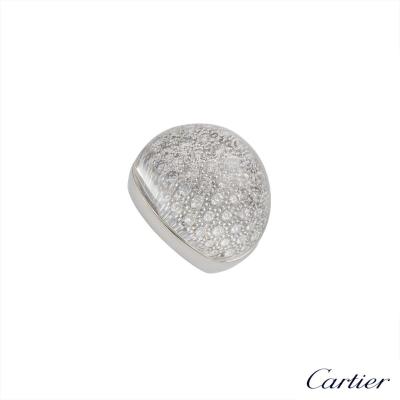 <p>Cartier 18k White Gold Myst Diamond Dress Ring</p>
