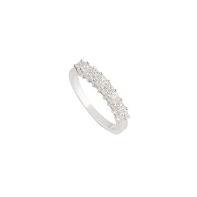 18k White Gold Diamond Half Eternity Ring 0.97ct