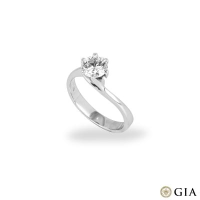 White Gold Round Brilliant Cut Diamond Ring 1.07ct J/SI1