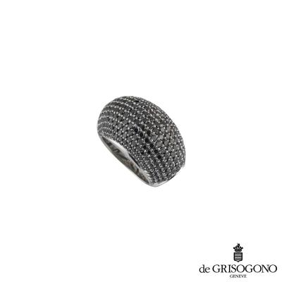 <p>De Grisogono 18k White Gold Black Diamond Dress Ring 3.75ct</p>
