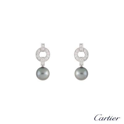 <p>Cartier Himalia Diamond & Pearl Earrings B8039500</p>
