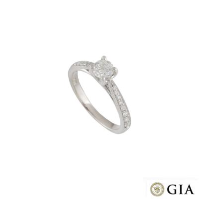 <p>18k White Gold Round Brilliant Cut Diamond Ring 0.40ct H/SI1</p>
