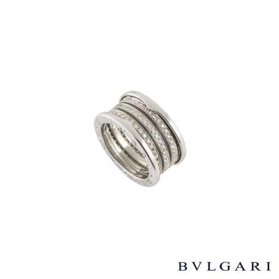 <p>Bvlgari 18k White Gold Diamond Set B.Zero1 Ring AN850560</p>
