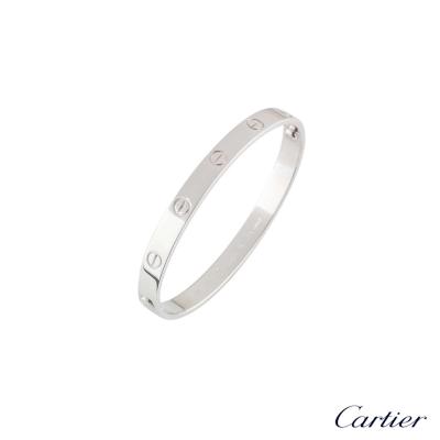 <p>Cartier 18k White Gold Love Bracelet Size 18 B6035418</p>
