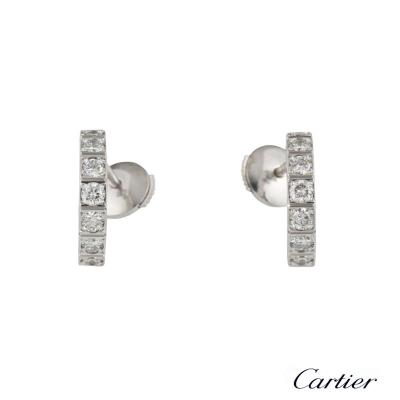 <p>Cartier Lanieres Diamond Hoop Earrings</p>
