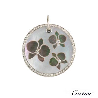 <p>Cartier Caresse D\'Orchidees Diamond & Mother of Pearl?Pendant</p>
