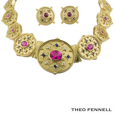 <p>Theo Fennell Diamond, Sapphire & Tourmaline Jewellery Suite</p>
