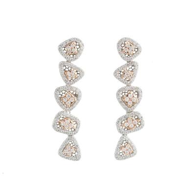 <p>White and Rose Gold Diamond Drop Earrings 3.33ct G-H/VS</p>

