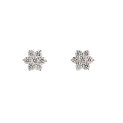 <p>Flower Diamond Earrings 0.95ct</p>

