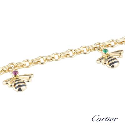 <p>Cartier Bee Multi-Gemstone Charm Bracelet</p>
