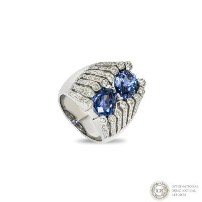 White Gold Tanzanite & Diamond Ring