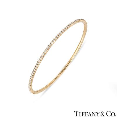 Tiffany & Co. Rose Gold Diamond Metro Bangle