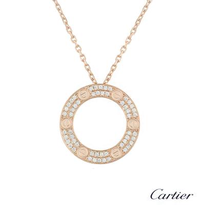 <p>Cartier Rose Gold Diamond Love Pendant B7224527</p>
