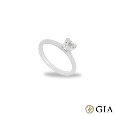 Platinum Cushion Cut Diamond Ring 0.81ct H/VVS1