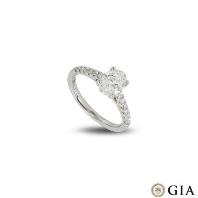 White Gold Oval Cut Diamond Ring 1.00ct D/SI1