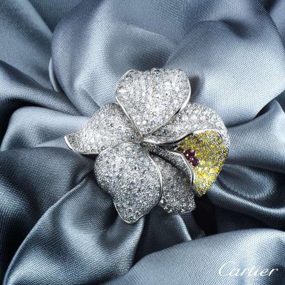 <p>Cartier Caresse D Orchidees Diamond and Ruby Ring</p>
