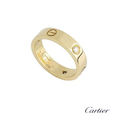 <p>Cartier Yellow Gold Half Diamond Love Ring Size 52 B4032452</p>
