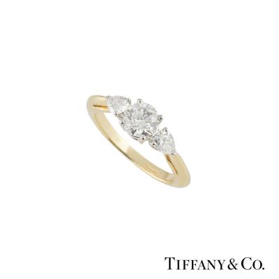 <p>Tiffany & Co. Yellow Gold Three Stone Diamond Ring</p>
