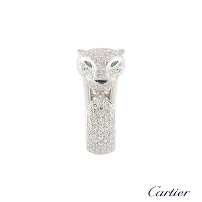 <p>Cartier Panthere Diamond Emerald & Onyx Ring N4225200</p>
