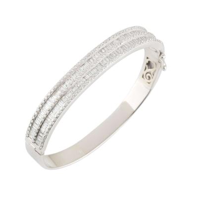 <p>White Gold Diamond Bangle</p>
