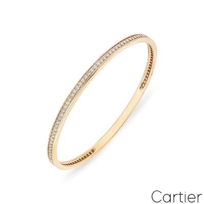 Cartier Rose Gold Diamond Ray of Light Bangle 2.90ct Size 19 CRN6038319