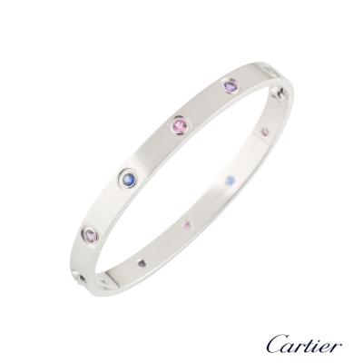 <p>Cartier Coloured Stones Love Bracelet Size 17 B6036317</p>
