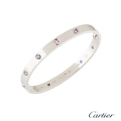 <p>Cartier Coloured Stones Love Bracelet Size 17 B6036317</p>
