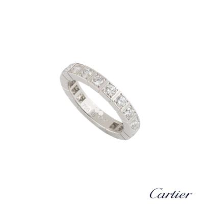 <p>Cartier White Gold Diamond Lanieres Ring</p>
