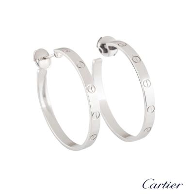 <p>Cartier White Gold Plain Love Earrings B8028300</p>
