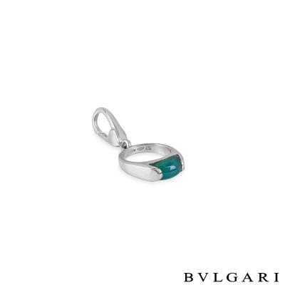Bvlgari White Gold Chrysoprase Tronchetto Charm Pendant
