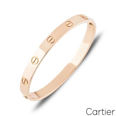 Cartier Rose Gold Plain Love Bracelet Size 20 B6035620