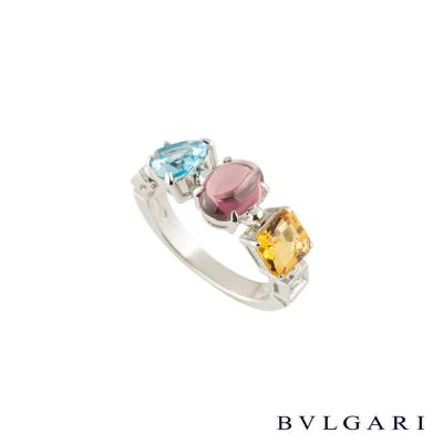 <p>Bvlgari White Gold Multi-Gemstone Allegra Ring</p>
