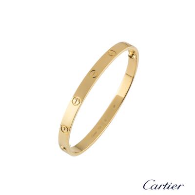 <p>Cartier Yellow Gold Plain Love Bracelet Size 19 B6035519</p>
