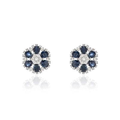 White Gold Sapphire & Diamond Earrings
