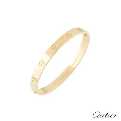 <p>Cartier Yellow Gold Plain Love Bracelet Size 16 B6035516</p>
